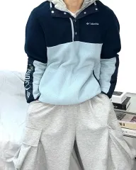 コロンビア ハーフ スナップ ボタン フリース L