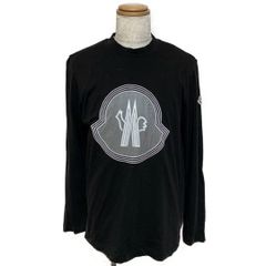 美品〕モンクレール ビッグロゴ 黒 L 長袖Tシャツ 国内正規品 5S469 