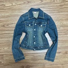 レディース ドルチェ&ガッパーナ D&G 単丈 デニムジャケット ロゴ刺繍 M