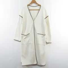 アーバンリサーチ URBAN RESEARCH ロング コート ライトアウター 綿 FREE アイボリー パイピング kz13984