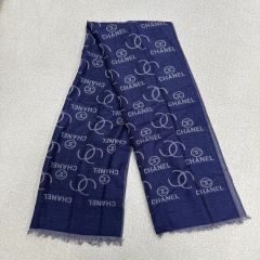 CHANEL ネイビー ドット柄 スカーフ - メルカリ