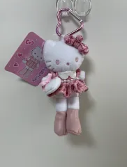 新品)ハローキティ Longロング足KITTY ピンクドレス キーホルダー