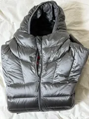 Supreme マイクロ ダウン ハーフ ジップ フーディー プルオーバー シルバー - 25FW Mサイズ