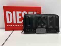 極美品 入手困難 ディーゼル 長財布 ラウンドジップ エンボスロゴ 黒
