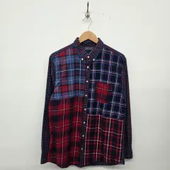 トミーヒルフィガー パッチワーク チェック シャツ メンズXL