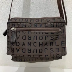 2014　CHARLES JOURDAN　シャルルジョルダン　ショルダーバッグミニバッグ　ブラウン系　総柄　ブランドロゴ　ナイロン　軽量　カジュアル