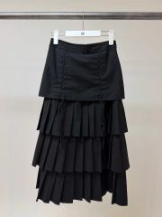 sacai ベルト プリーツ スカート ブラック 個性的 コレクション ショー