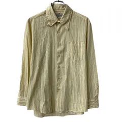 70s FRUIT OF THE LOOM 長袖 ストライプシャツ L アイボリー マルチカラー フルーツオブザルーム ボタン 70年代 胸ポケット 春物 a804-6586のサムネイル