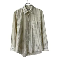 70s FRUIT OF THE LOOM 長袖 ストライプシャツ L アイボリー フルーツオブザルーム ボタン 70年代 ストライプ柄 胸ポケット 春物 a804-6587のサムネイル