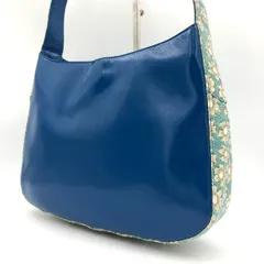 【激レア】 ウンガロ ungaro ショルダーバッグ 青 ブルー エナメル 花柄 肩掛け 鞄 WW359のサムネイル
