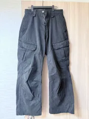 ブラック カーゴ ズボン コットン パンツ
