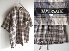 美品 ハバーサック 半袖 シャツブルゾン L チャコールグレー ドロー