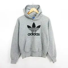 アディダスオリジナルス adidas originals パーカー トップス 長袖 プルオーバー ロゴ トレフォイル 裏起毛 S グレー ※EKM