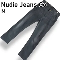 【美品】Nudie Jeans Co ヌーディージーンズ グレー デニム パンツ ストレッチ 綿 ポリウレタン 牛革 イタリア製 5ポケット イタリア製 スリム ストレート ウォッシュド カジュアル 定番 レディース【M】のサムネイル