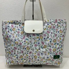 2386 Minton×COVERMARK　ミントン×カバーマーク　トートバッグ　折り畳み エコバッグ　花柄　フラワー　ホワイト系　マルチカラーのサムネイル