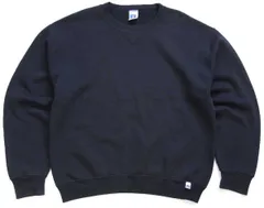 90s メキシコ製 RUSSELLラッセル 無地 前V スウェット 黒 M★ブランク オールド ビンテージ クルーネック ガゼット ブラック