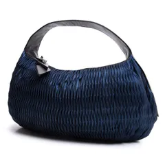 イッセイミヤケISSEY MIYAKE プリーツワンショルダーバッグ 紺のサムネイル