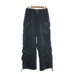 美品【レフレム】2WAY ワイド ベロア カーゴパンツ 黒 y2k - メルカリ