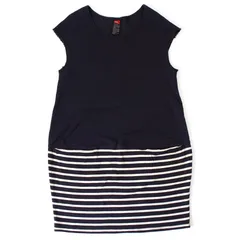 WD26068 DOUBLE STANDARD CLOTHING ダブルスタンダードクロージング ノースリーブワンピース 袖なし ボーダー柄 ネイビー×ホワイトのサムネイル