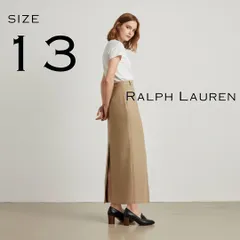 【極美品】Ralph Laurenラルフローレン 90s インパクト21 マキシ丈 ウール混 タイトスカート 13号(L) ベージュ 【古着】【中古】【送料無料】のサムネイル