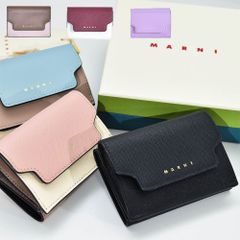 極美品 国内タグ付】マルニ 三つ折り財布 メンディング 黒 付属品完備