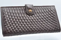 BALLY バリー Wallet ウォレット 長財布 キルティング レザー 革 ブラウン 茶 がま口 B ロゴ ゴールド レディース 女性金具のサムネイル