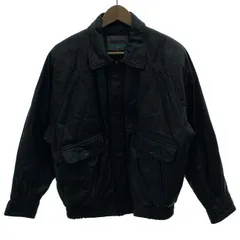【中古】　DURANTE　レザージャケット　ブルゾン　革ジャン　フルジップ　無地　リアルレザー　古着　/4600