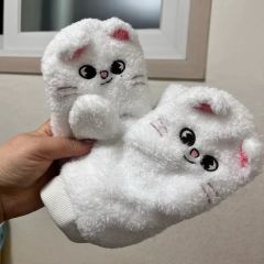 新品】RIPNDIP 猫の顔デザイン もこもこ スリッパ 青 - メルカリ