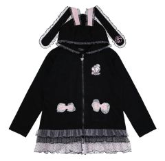 MA＊RS カタログ掲載 USA耳＆りぼん付きパーカー ブラック - メルカリ