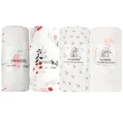 おくるみ ガーゼ ベビーバスタオル 新生児 ベビーブランケット 授乳ケープ 赤ちゃん スワドル 出産祝い 4枚セット 120*120? 綿100％ 女の子 4枚セット/ 207a4122