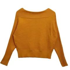 Maison de Papillon オレンジ ボートネック ニット F リブニット