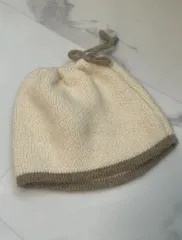 アイボリー ニット ビーニー