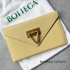 BOTTEGA VENETA ボッテガヴェネタ トライアングル金具 長財布 クラッチバッグ レザー イエロー ゴールド金具