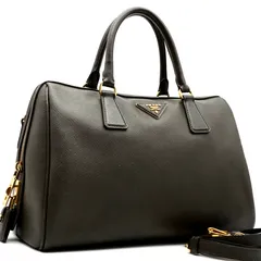 美品 PRADA プラダ サフィアーノ 2WAY ミニボストン ハンドバッグ ショルダーバッグ レザー カーキ 三角ロゴ プレート 白タグ 南京錠 お出かけ デート 買い物 レディース 女性 フォーマル カジュアル エレガント ブランドバッグ 人気