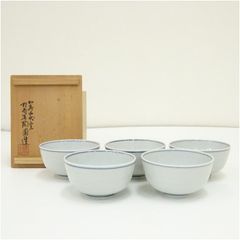 深川製磁 染付 撫子文 蕎麦猪口揃 共箱 酒器 - メルカリ
