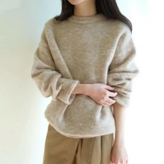 極美品】ドゥーズィエムクラス リネン クルーネックニット ブラウン 春