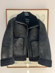 タグ付 EMMETI エンメティ ムートンボア フェイクレザー ジャケット 42 