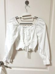 コルセット風ビスチェブラウス くすみピンク 姫系 姫ギャル - メルカリ