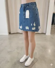デニム ミニスカート ダメージジーン デニムスカート 26