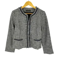 ユーズドフルギ USED古着 IEDIT PREMIUM COLLECTION ノーカラーツイードジャケット レディース  LL