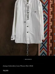 アンティーク リネン ウェスタン シャツ