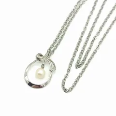 【美品】MIKIMOTO ミキモト　パールデザインネックレス　本真珠　SILVER　シルバー925のサムネイル