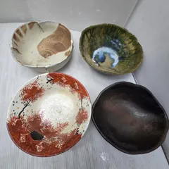S04014 菓子器 鉢 陶器 花器等 4セット 皿 和食器 茶道具