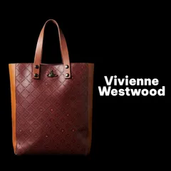 【Vivienne Westwood】ヴィヴィアンウエストウッド トートバッグ レザー オーブロゴ ボルドー ブラウン A4収納可