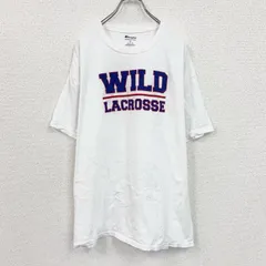 Champion　チャンピオン　半袖プリントTシャツ　英字プリント　クルーネック　現行　白　ホワイト　XLサイズ　古着