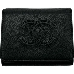 シャネル CHANEL スモールフラップウォレット AP4656 27番台 ブラック ゴールド金具 キャビア レディース 三つ折り財布
