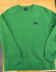 STUSSY ステューシー クルーネックスウェット オリーブグリーン 希少 