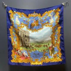 美品 HERMES カレ90 サンスーシ宮殿 ネイビー系 SANSSOUCY - メルカリ