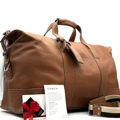 未使用保管品 COACH コーチ ボストンバッグ トラベル ダッフル レザー 茶 ブラウン 2WAY ショルダーバッグ 大容量 出張 旅行 カバン 鞄 かばん カバン 南京錠 鍵 ビジネス 出張 帰省 大容量