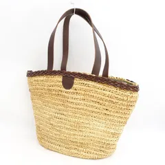 IL BISONTE / イルビゾンテ ■トートバッグ 天然素材 ベージュ ブラウン ストローバッグ 【バッグ/バック/BAG/鞄/カバン】 ブランド【中古】 